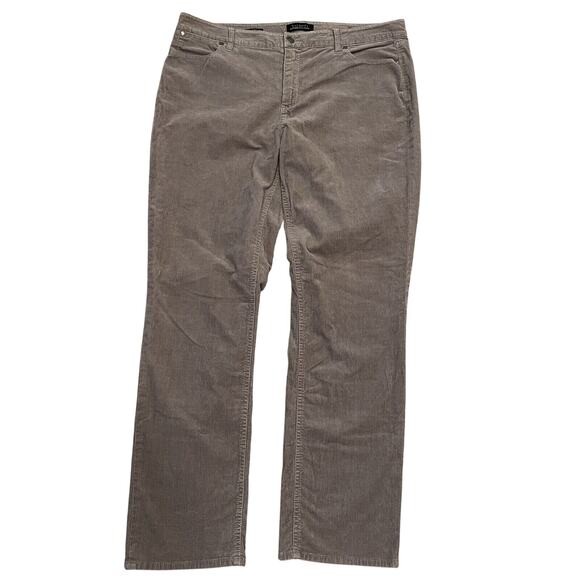Talbots Womens Pants 14 Corduroy Winter Straight Leg Minimalist Work Neutral - Picture 1 of 7